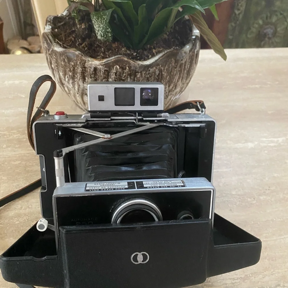 Polaroid Vintage Land Camera Black and Silver Film Photography